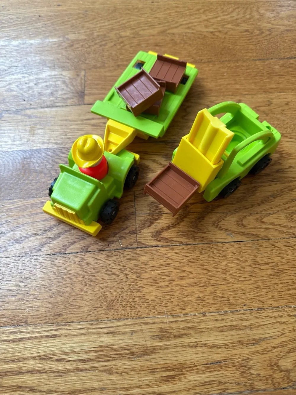 Fisher-Price Green and Yellow Construction Toy Vehicle Trio